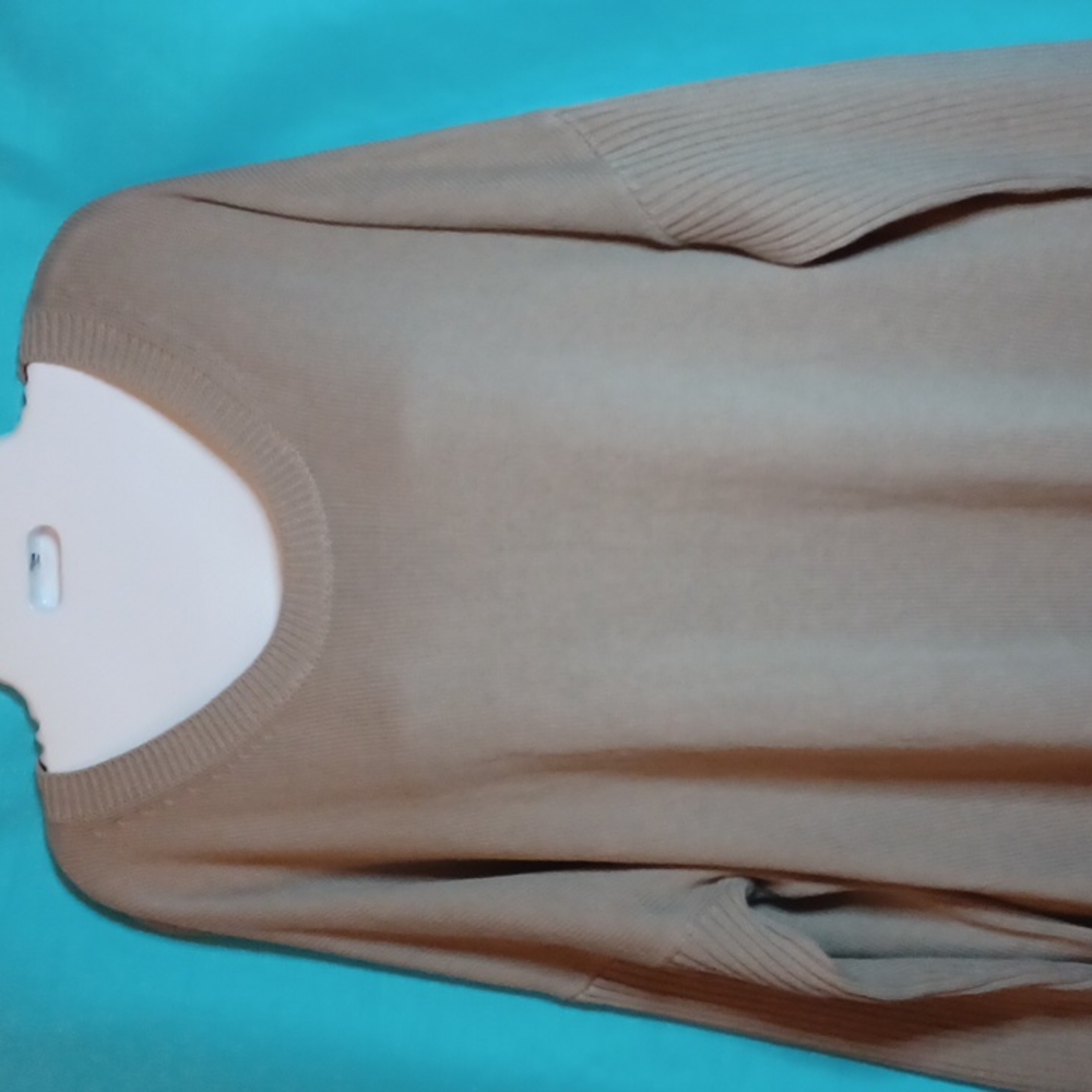 LISA RINNA Collection Light Mocha Ruffle Sweater. Size L - Picture 9 of 15